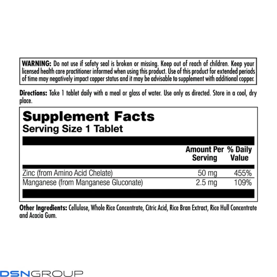 Zinc 50 - 90 tabs