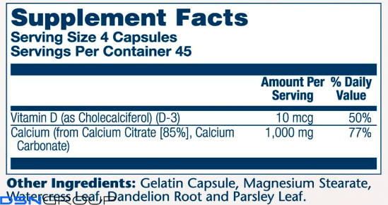 Calcium w/ D3 Citrate 1000mg - 90 caps
