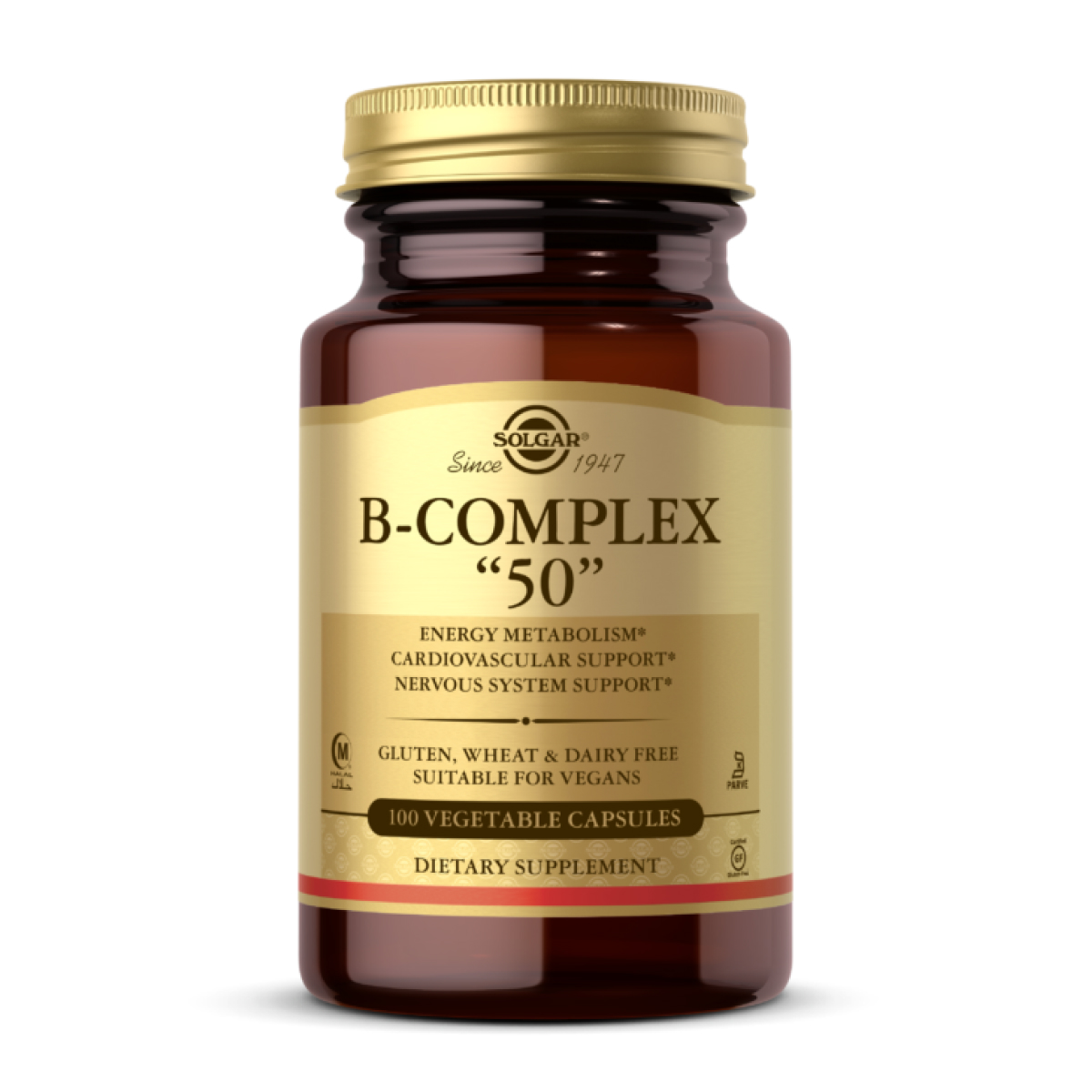 Solgar B-Complex 50, 250 рослинних капсул